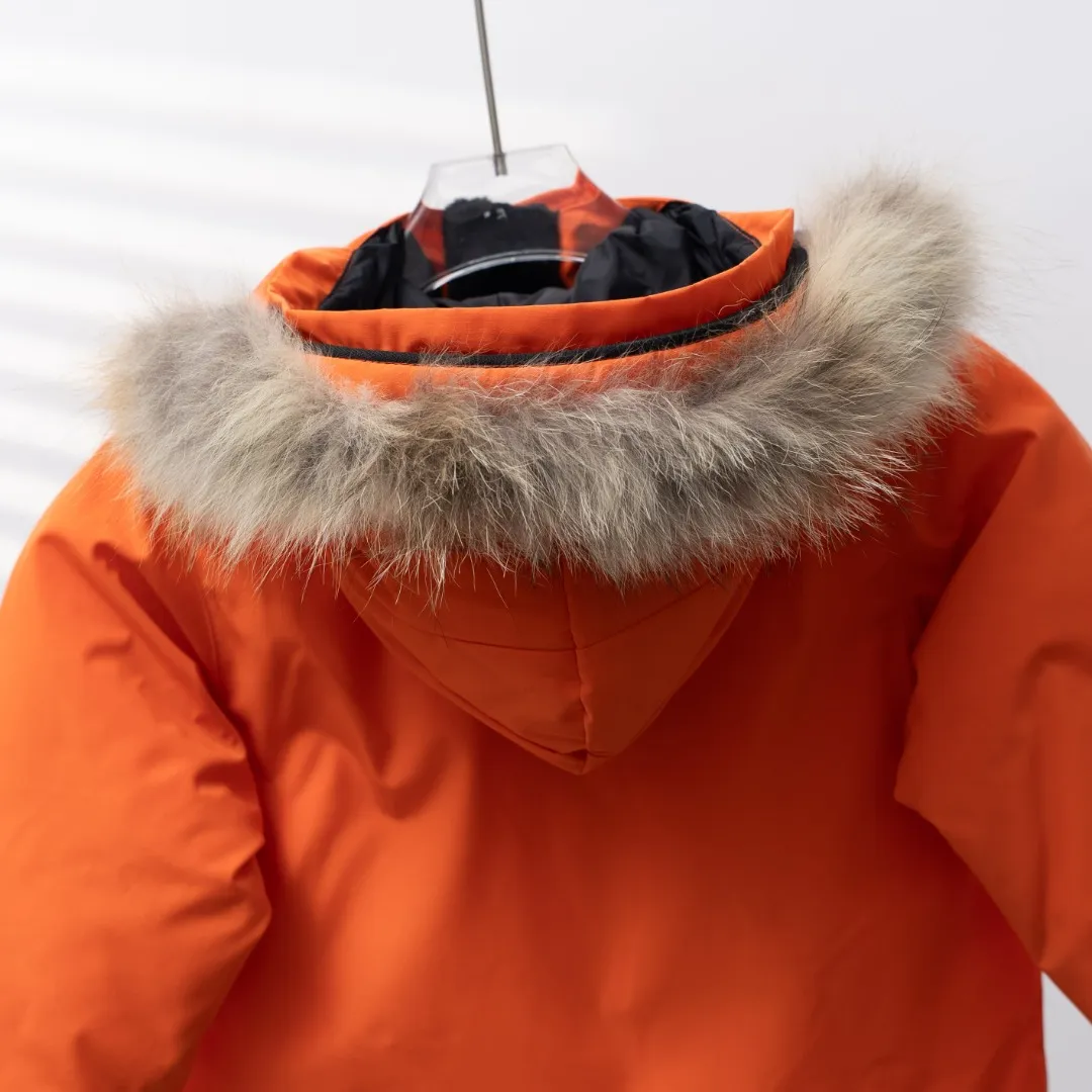 P660 CANADA GOOSE丨Canada Goose C08 children's clothing, children's hooded down jacket Color: Orange Size: 110-160